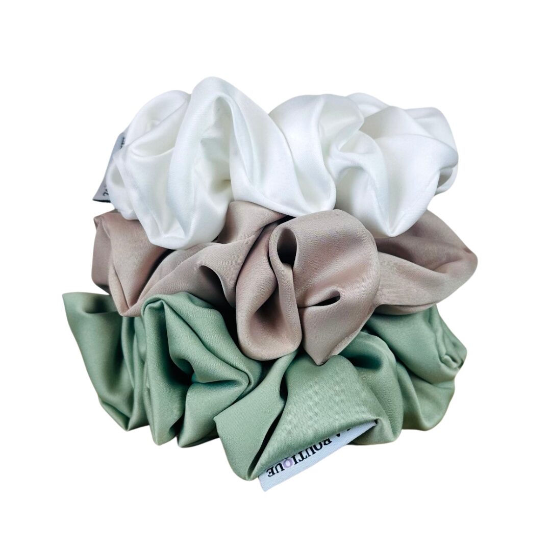 Pack of 3 Handmade Satin Scrunchie Gift Set